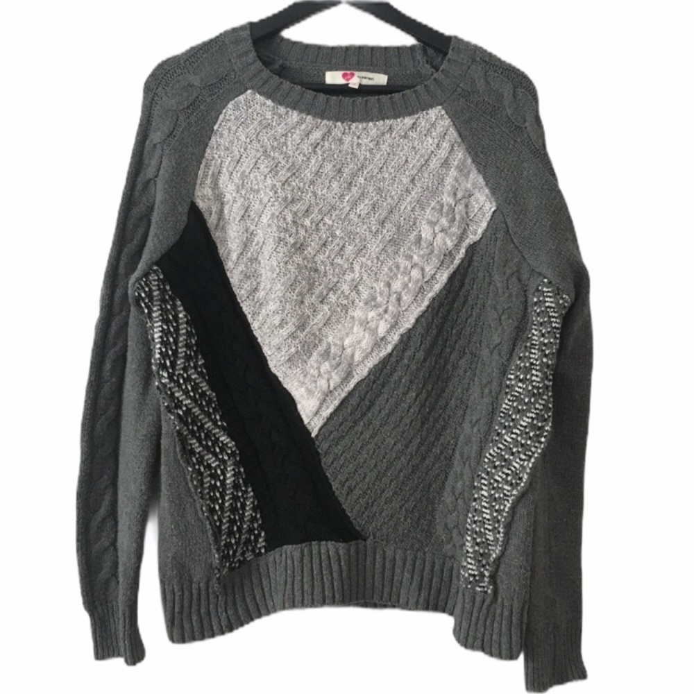 Ole by Koton black gray white pattern sweater